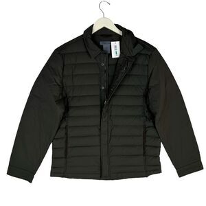 New Dylan Gray Men US L Jacket Shift Down Olive Green Zip Winter Puffer $398
